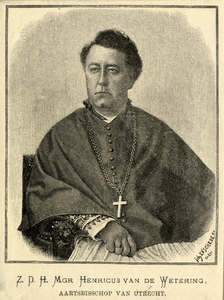 107103 Portret van Henricus van de Wetering, geboren 1850, aartsbisschop van Utrecht (1895-1929), overleden 1929. Te ...